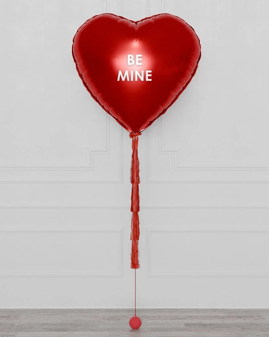 Jumbo heart balloon with tassel + personal message